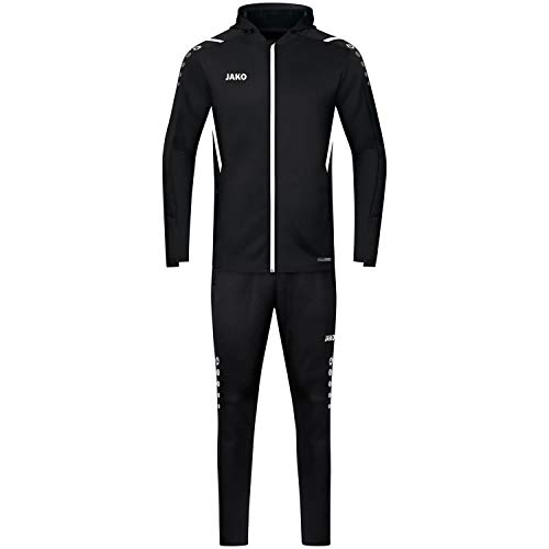 JAKO Damen Trainingsanzug Challenge mit Kapuze, schwarz/weiß, 44 von JAKO