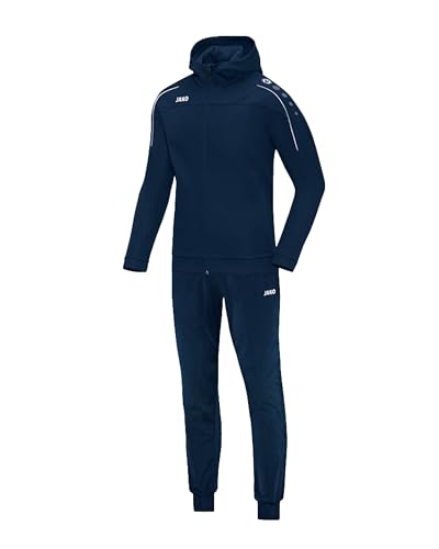 JAKO Trainingsanzug Damen Polyester Classico mit Kapuze Marine Gr. 40 - Jogginganzug 2-teilig für Sport und Alltag, Jogginghose & Trainingsjacke von JAKO