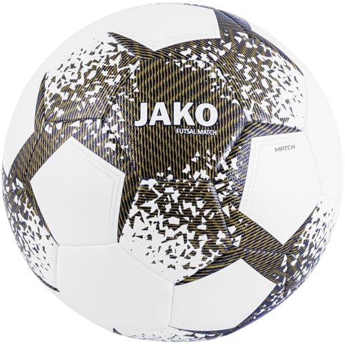 JAKO Unisex Spielball Futsal, Weiß/Navy/Gold, 4 von JAKO
