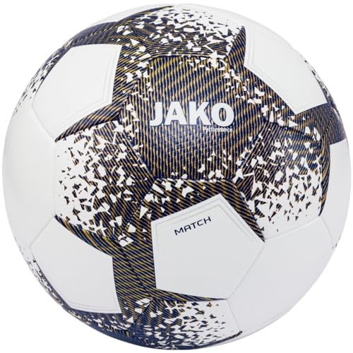 Jako Unisex Fußbälle Spielball Performance, Weiß/Navy/Gold, 2300-707, 5 von JAKO