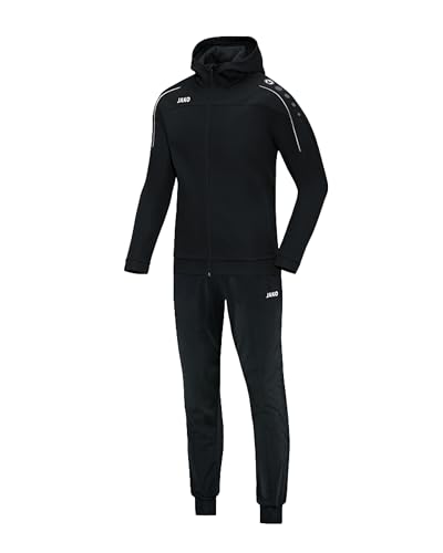 JAKO Trainingsanzug Herren & Damen Polyester Classico mit Kapuze Schwarz M - Jogginganzug 2-teilig für Sport und Alltag, Jogginghose & Trainingsjacke von JAKO