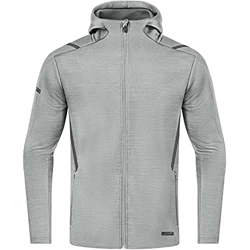 JAKO Herren Freizeitjacke Challenge mit Kapuze, hellgrau-meliert/anthra light, S von JAKO