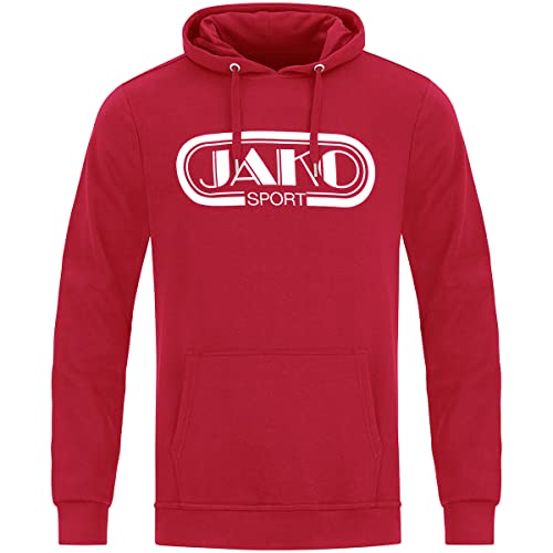 JAKO Herren Kapuzensweatshirt Retro, Rot, 3XL von JAKO