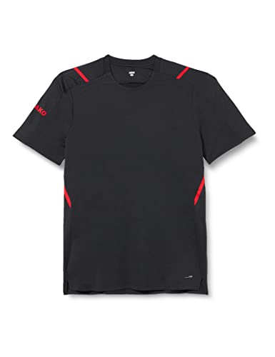 JAKO Herren T-Shirt Challenge, Schwarz-Meliert/Rot, L von JAKO