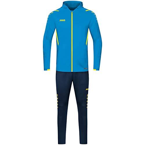 JAKO Herren Trainingsanzug Challenge mit Kapuze, JAKO blau/neongelb, L von JAKO