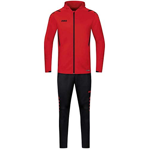 JAKO Herren Trainingsanzug Challenge mit Kapuze, rot/schwarz, L von JAKO