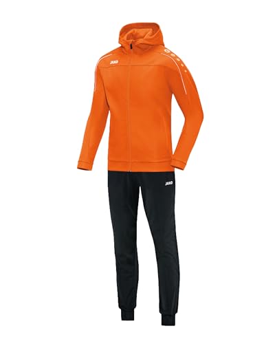 JAKO Herren Trainingsanzug Polyester Classico mit Kapuze, neonorange, XL, M9450 von JAKO