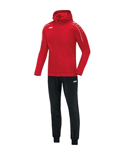 JAKO Trainingsanzug Herren & Damen Polyester Classico mit Kapuze Rot XXL - Jogginganzug 2-teilig für Sport und Alltag, Jogginghose & Trainingsjacke von JAKO