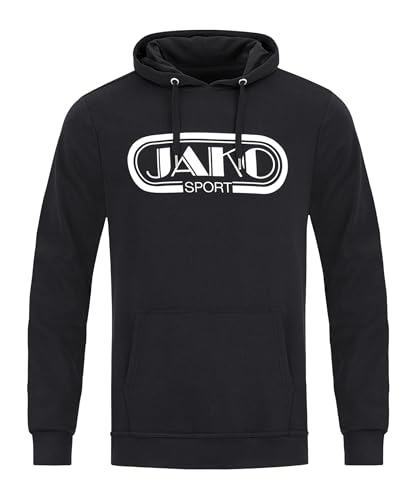 JAKO Herren Kapuzensweatshirt Retro, Schwarz, M von JAKO