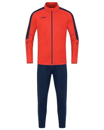 JAKO Kinder Trainingsanzug Polyester Power, Flame/Marine, 128 von JAKO