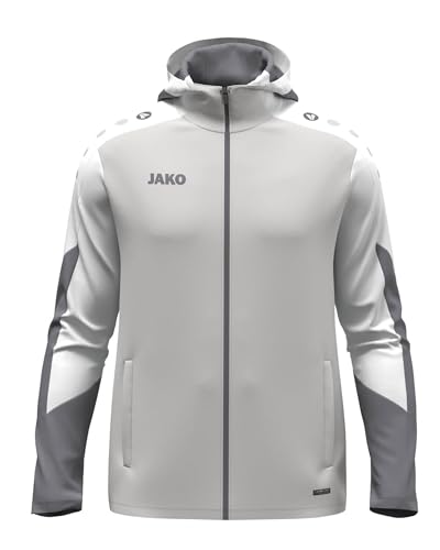 JAKO Unisex Kapuzenjacke Dynamic, hellgrau/weiß/grau, 4XL von JAKO