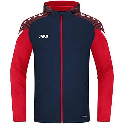 JAKO Unisex Kinder met capuchon Kapuzenjacke Performance, Marine/Rot, 152 EU von JAKO