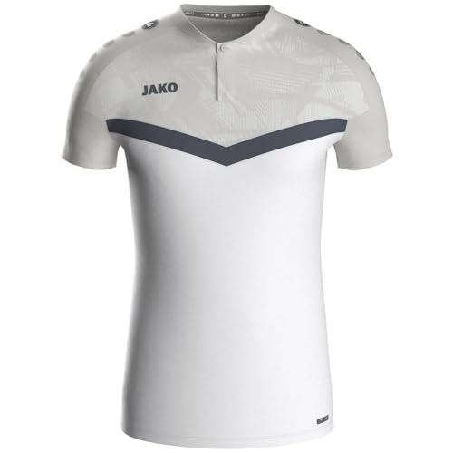 JAKO Unisex Poloshirt Iconic, weiß/Soft Grey/Anthra Light, L von JAKO