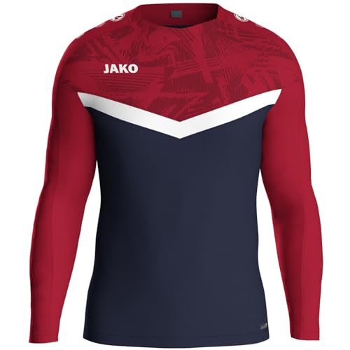JAKO Unisex Sweatshirt Iconic, Marine/chilirot, S von JAKO