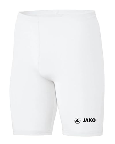JAKO Unterziehhose Kinder Tight Basic 2.0 Weiß 140 - Elastische Fahrradhose Kinder aus Polyester, Radlerhose Kinder mit elastischem Bund, Thermohose von JAKO