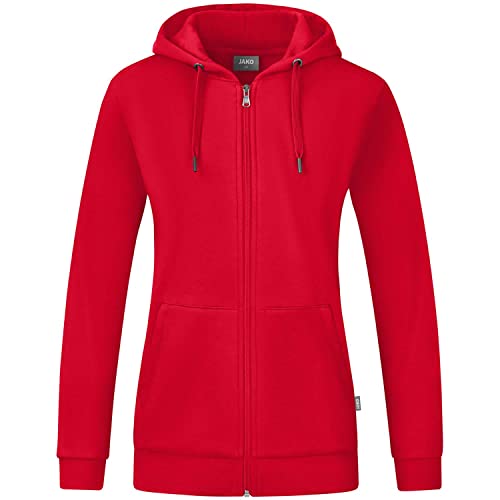 Jako Women Basic-/Kapuzen-Jacke Kapuzenjacke Organic, Rot, C6820-100, 34 von JAKO