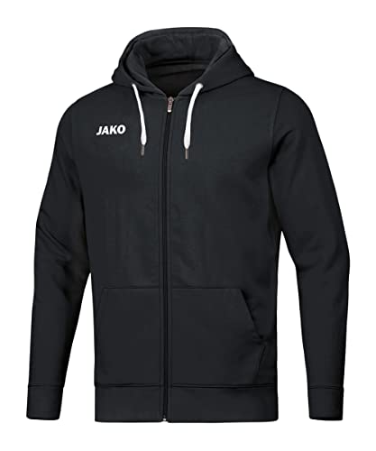 JAKO Unisex Kinder Basis Kapuzenjacke, Schwarz, 140 EU von JAKO