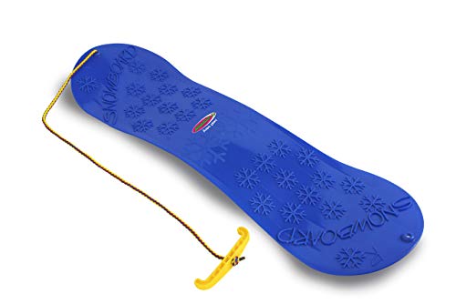 JAMARA 460390 - Snow Play Snowboard 72cm - aerodynamische Bauweise, Ziehschnur mit Griff, extra glatte Rutschfläche auf der Unterseite mit Gleitkufen, Anti Rutsch Oberfläche auf der Oberseite, blau von JAMARA