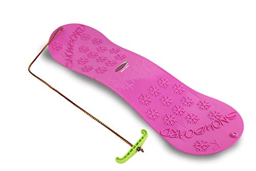 JAMARA 460393 - Snow Play Snowboard 72cm - aerodynamische Bauweise, Ziehschnur mit Griff, extra glatte Rutschfläche auf der Unterseite mit Gleitkufen, Anti Rutsch Oberfläche auf der Oberseite, pink von JAMARA