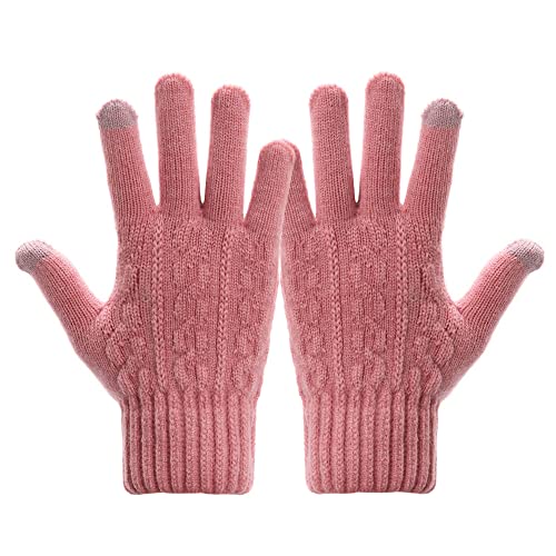 JAZUX Winterhandschuhe Damen Touchscreen Strickhandschuhe Warme Elastisch Handschuhe Atmungsaktiv für Outdoor Wandern Arbeit Running von JAZUX