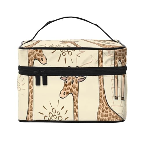 Animals Sea Turtles Damen Make-up-Tasche – tragbare Reise-Kosmetiktasche für Alltagsgegenstände, Handgezeichnete Giraffen, Einheitsgröße von JCAKES