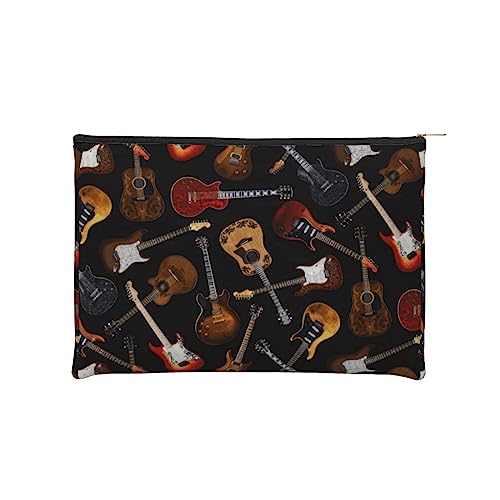 Kosmetiktasche, Reise-Organizer-Tasche – Gitarren kleine Kosmetiktaschen für Frauen – Kulturbeutel – Mini-Make-up-Tasche mit Reißverschluss, Schwarz , Einheitsgröße von JCAKES