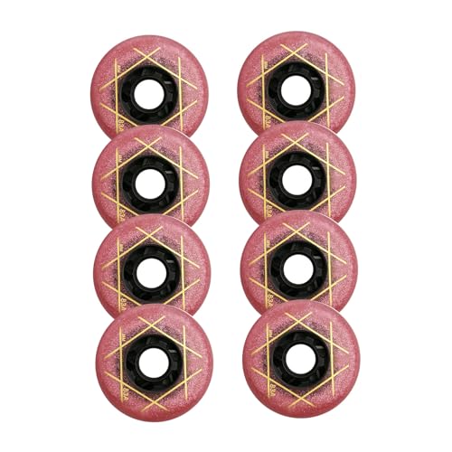 JCXYL EV 8er-Pack Inline-Skate-Räder für den Außenbereich, 88A, Freestyle, langlebiger Reifen, 72 mm, 76 mm, 80 mm, zur Auswahl von Ersatzrädern für Hockey-Rollschuhe,Rosa,72mm von JCXYL EV