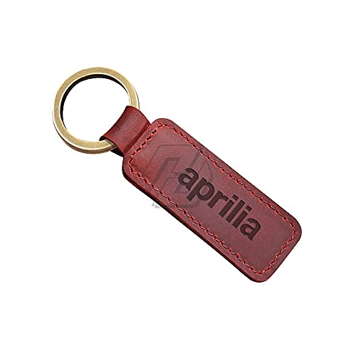 JDDRCASE Motorrad Cowhide Keychain Key Ring Compatible with Aprilia GPR150 RS4 RSV4 Tuono v4. (Farbe : Rot, Size : 80mm) von JDDRCASE
