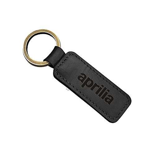JDDRCASE Motorrad Cowhide Keychain Key Ring Compatible with Aprilia GPR150 RS4 RSV4 Tuono v4. (Farbe : Schwarz, Size : 80mm) von JDDRCASE