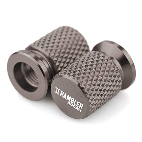 JDDRCASE Motorrad-Reifenventil Air Port-Stammabdeckung Cap-Stecker CNC-Aluminium-Zubehör für Ducati-Scrambler 400 800 1100 2014-2021 (Farbe : Titanium) von JDDRCASE