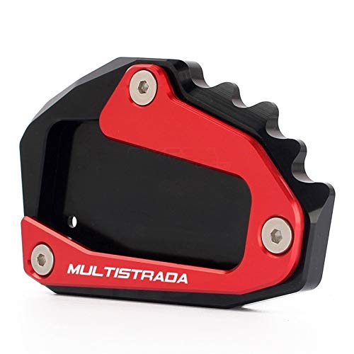JDDRCASE Motorrad-Zubehör Seitenständer Vergrößerer Belagträgerplatte Ständer for Ducati Multistrada 1200 1260 1200S 1200GT 950 (Farbe : Black red) von JDDRCASE