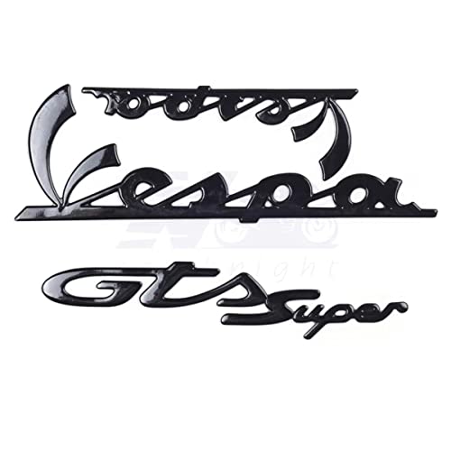 JDDRCASE Motorradverkleidung 3D Aufkleber-Aufkleber Compatible with Piaggio Vespa GTS GTV LX Sprint Primavera 50 125 150 200 250 300 300ie (Farbe : Schwarz) von JDDRCASE