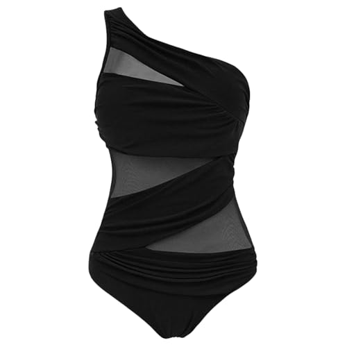 JEAMIS Bikini Damen Plus Size Badeanzüge Frauen Badebekleidung Für Frauen Meshblack Rotblau Push Up Gepolstert Badeanzüge-schwarz-XL von JEAMIS
