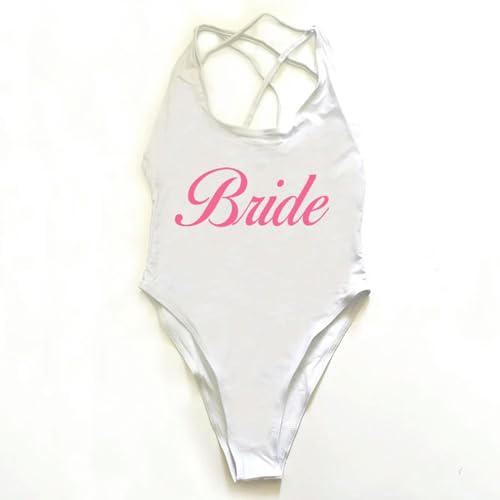 JEAMIS Bride to be Für Frauenanzug, Team Braut, Braut Beachwear Bodysuit Monokini-Braut Whpi-XXL von JEAMIS