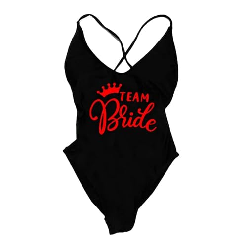 JEAMIS Bride to be One -stück Badeanzug Braut Badebekleidung Frauen Team Braut Bachelorette Party Bikini-braun-XXL von JEAMIS