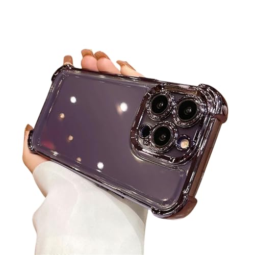 JEAMIS Handyhülle Transparente Telefonhülle Für iPhone 15 14 13 12 11 Pro Max Stoßfänger Stoßdämpfer Clear Cases Deckung-Lila-Für Iphone12Promax (6,7 ") von JEAMIS