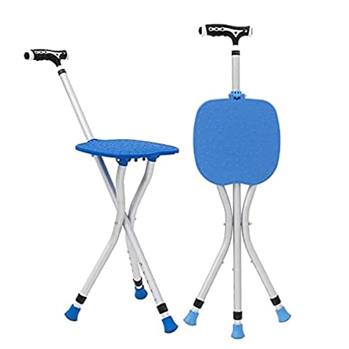 Krücken für Erwachsene mit Sitzstöcken, leichte, Faltbare Aluminium-Gehstöcke mit doppeltem Verwendungszweck für Senioren, können 100 kg tragen/Silbe von JEEVOO
