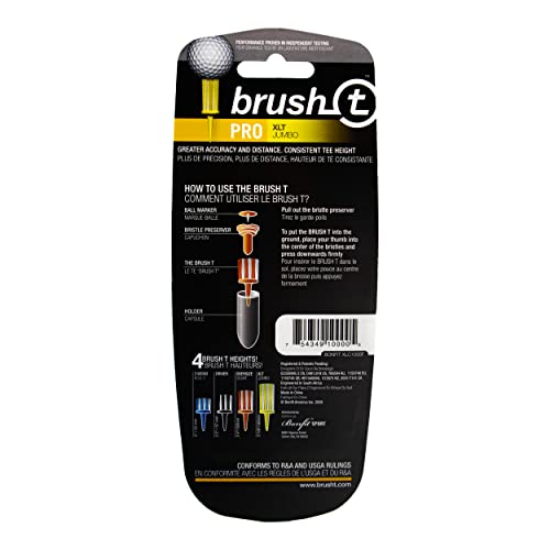 BRUSH-T Unisex-Erwachsene Brush Tee XLT Extreme Strapazierfähige, widerstandsfähige, gleichmäßige Höhe, Kunststoff-T-Shirts, Gelb, Größe L, 3.125" von Brush T