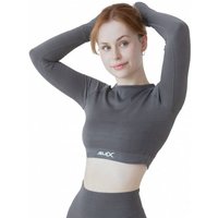 JELEX "Amelia" Damen Fitness Langarm Top grau von JELEX