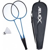 JELEX United Badmintonschläger mit Federball 2er-Set schwarz-blau von JELEX