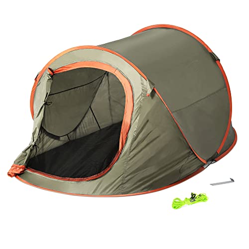 JEMIDI Pop Up Wurfzelt 2 Personen - Zelt 220x120x95cm - 2 Mann Campingzelt Trekkingzelt Strandzelt - kleines Packmaß - sehr leicht - versch. Farben von JEMIDI