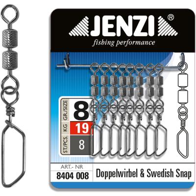 JENZI Doppel-Sicherheitswirbel mit Swedish-Snap Black Nickel Größe: 8 19kg von JENZI