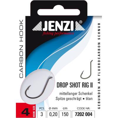 JENZI Drop-Shot Rig / Vorfach Größe 4 titan mittellanger Schenkel von JENZI