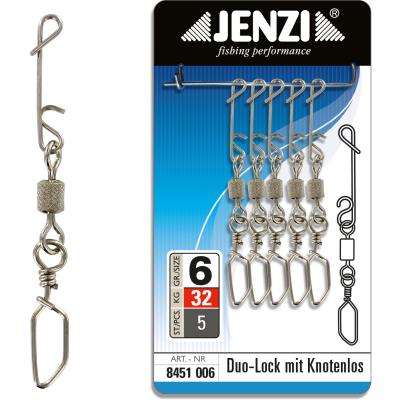 JENZI NO KNOT-Verbinder mit Duo-Lock Karabiner-Wirbel Groß 32 Kg von JENZI