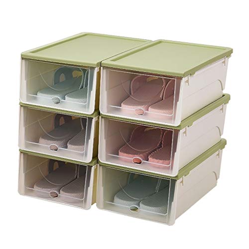 JEVHLYKW Schuhregal Stapelbares Schuhregal Tragbares Schuhregal Aufbewahrungssortierbox Haushaltsaufbewahrungsbox Schuhregal Aufbewahrungsorganisator (Farbe: Grün) von JEVHLYKW