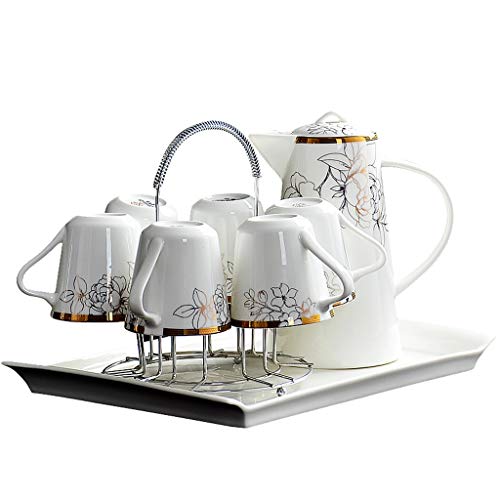 JEVHLYKW Tee-Set/Teekanne-Set, Haushalt, Keramik, Teetassen-Set, Wohnzimmer, Teekanne, Wassertasse, 9-teiliges Set, chinesisches Set von JEVHLYKW