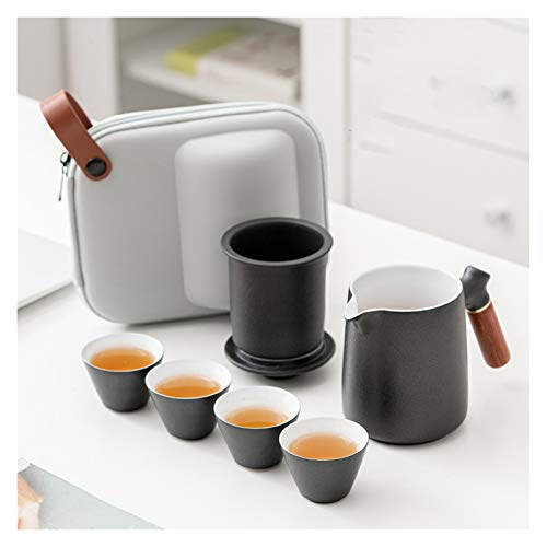 JEVHLYKW Teekannen-Set. Traditionelle Keramik-Teesets umfassen Teekannen-Teetassen und eine tragbare Reisetasche. Chinesischer Tee mit abnehmbarem Edelstahl-Sieb von JEVHLYKW