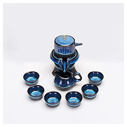 JEVHLYKW Teeservice/Teekannen-Set, 9-teilig, Keramik, halbautomatisches Tee-Set, chinesische Retro-Teekanne, Teetassen-Set, Heimbüro, halbautomatisches Tee-Set, chinesisches Set (1) von JEVHLYKW