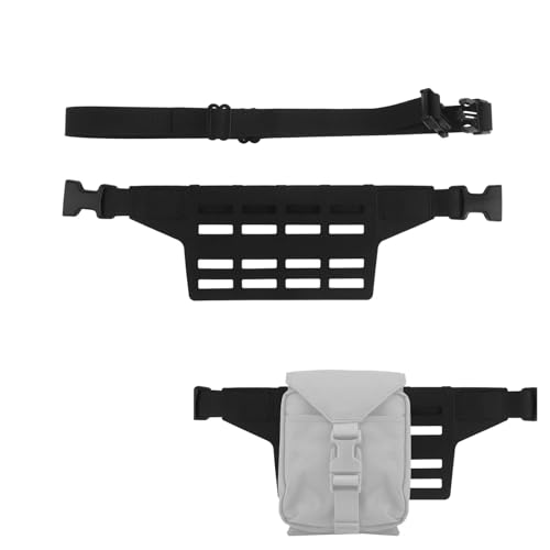 Taktische Bauchtasche, Adapter-Panel, Hüftgurt-Verlängerungsplattform für MOLLE-Taschen, Magazintasche (Schwarz, 4 Spalten) von JFFCESTORE