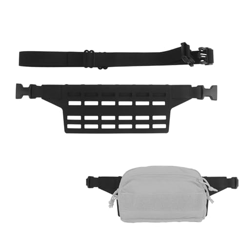 Taktische Bauchtasche, Adapter-Panel, Hüftgurt-Verlängerungsplattform für MOLLE-Taschen, Magazintasche (schwarz, 6 Spalten) von JFFCESTORE
